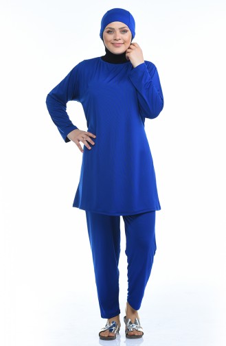 Maillot de Bain Hijab Grande Taille 0117-01 Bleu Roi 0117-01