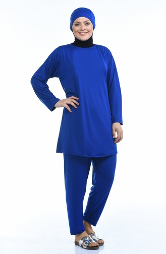 Saks-Blau Hijab Badeanzug 0117-01