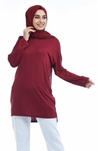 Yırtmaçlı Tunik 5265-03 Bordo