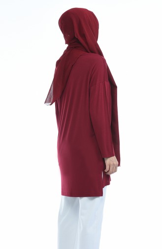 Yırtmaçlı Tunik 5265-03 Bordo