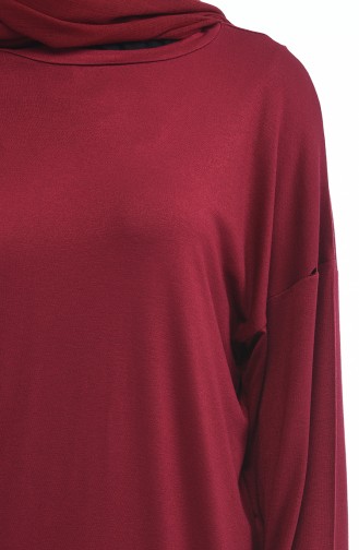 Yırtmaçlı Tunik 5265-03 Bordo