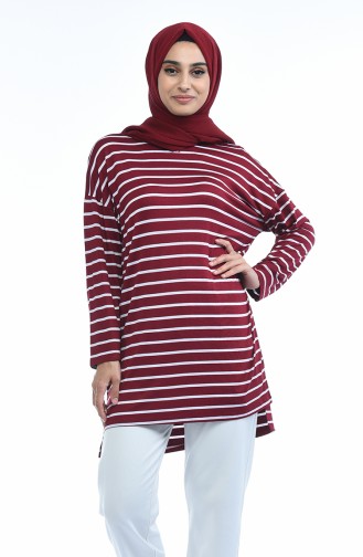 Çizgili Tunik 5265A-01 Bordo