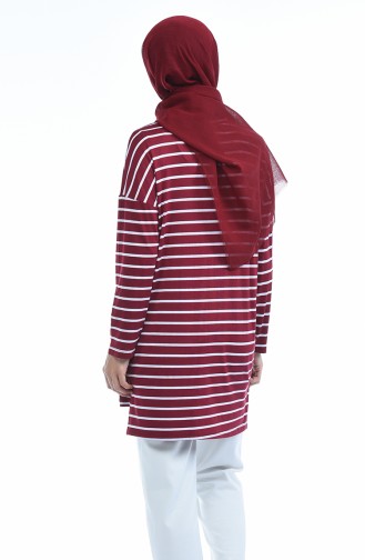 Çizgili Tunik 5265A-01 Bordo