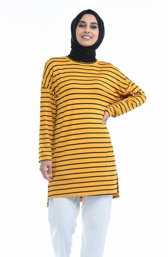 Çizgili Tunik 5265A-03 Hardal