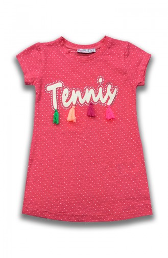 Kız Çocuk Tennis Detaylı Elbise E0029A Pembe