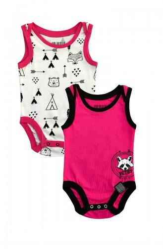 Kız Bebek 2 Li Atlet Body A6367 Pembe