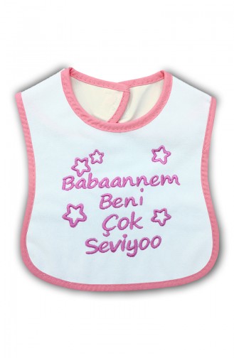 Babaannem Beni Çok Seviyor Yazılı Yakalık E0403 Beyaz