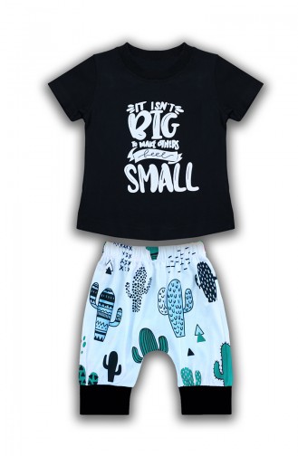 Baby Boy ITS Not Small Detail, 2er Set E0569 Schwarz 0569