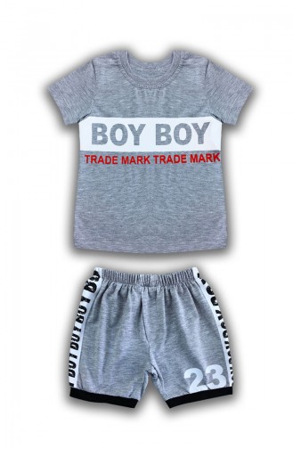 Baby Boy Boy Detail, 2er Set E0571 Grau 0571