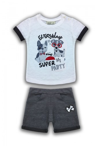 Baby Boy Everyday Detail, 2er Set  E0633 Weiss 0633