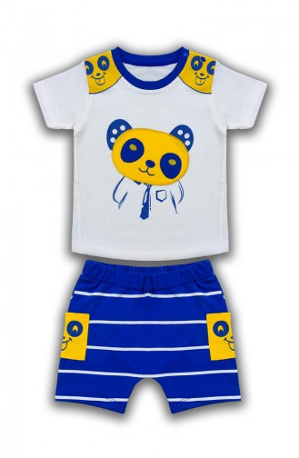 Baby Boy Panda Detail, 2er Set E0634 Blau 0634