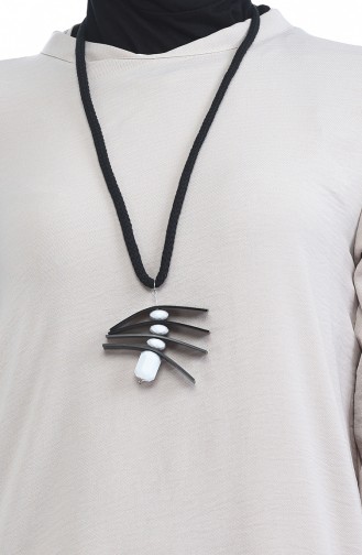 Collier Pour Femme F114 Noir Blanc 114