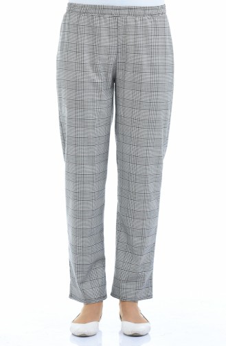 Pantalon a Motifs Carreaux 2094A-01 Noir Blanc 2094A-01