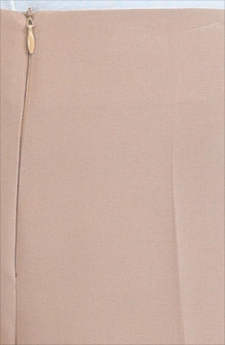 Gizli Fermuarlı Bol Paça Pantolon 0893-03 Vizon