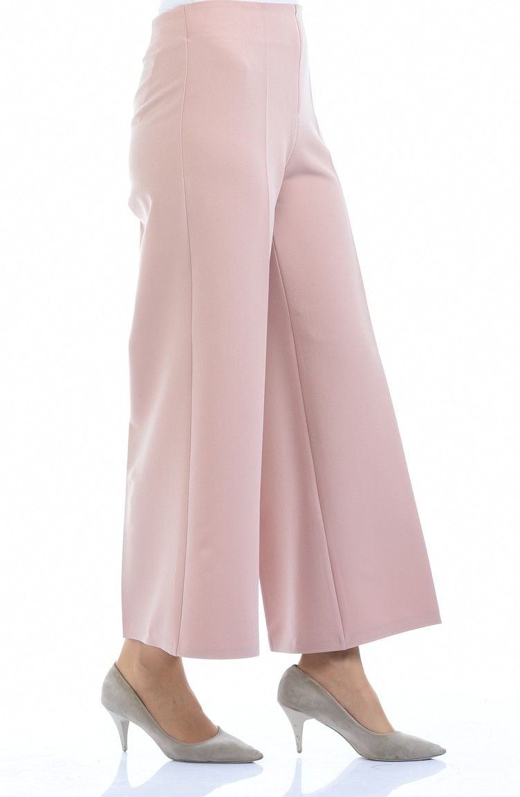 Pantalon Large a Fermeture Cachee 0893 04 Rose Pale 0893 04 Sefamerve