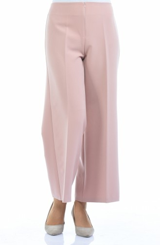 Hidden Zipper wide-leg Trousers 0893-04 Dry Rose 0893-04