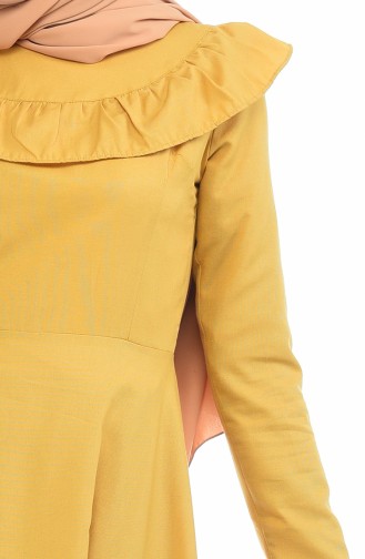 Gelb Hijab Kleider 7203-14