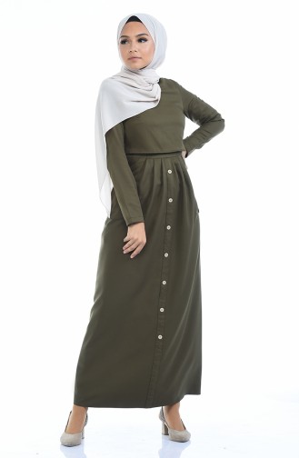 Khaki Hijab Dress 4275-09