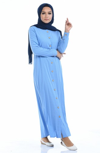 Baby Blue Hijab Dress 1227-03