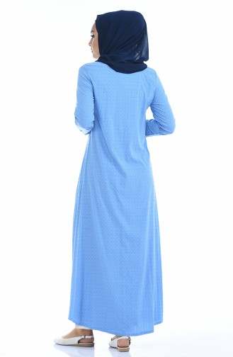 Robe Coton a Boutons 1227-03 Bleu Bébé 1227-03