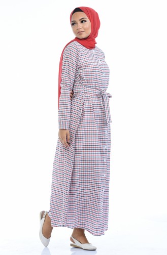 Red Hijab Dress 1267-02