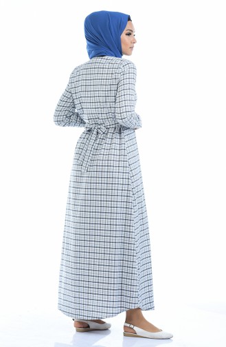 Geknöpftes Kleid  1267-03 Schwarz Weiss 1267-03