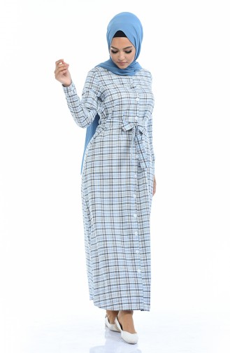 Cream Hijab Dress 1267-04