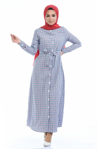 Navy Blue Hijab Dress 1267-05