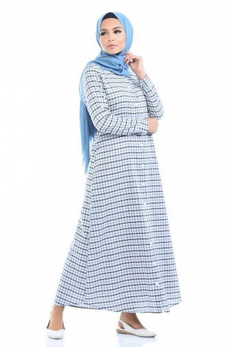 Cream Hijab Dress 1269-04