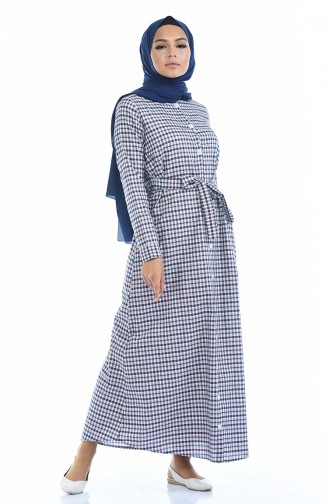 Cream Hijab Dress 1269-05