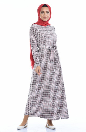Red Hijab Dress 1269B-01