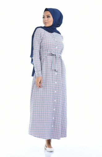 Kleid mit Gürtel 1270-03 Dunkelblau Blau 1270-03