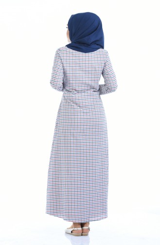 Kleid mit Gürtel 1270-03 Dunkelblau Blau 1270-03