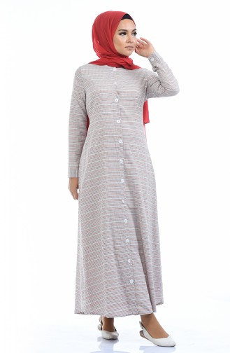 Robe a Ceinture 1270A-01 Rouge Creme 1270A-01