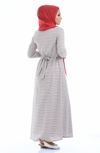 Cream Hijab Dress 1270A-01