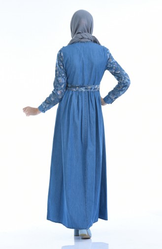 Denim Blue Hijab Dress 4054A-01