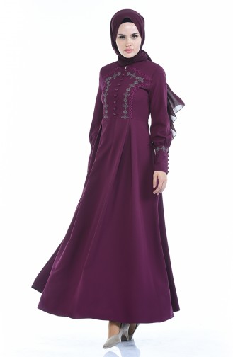 Plum Hijab Dress 9466-01