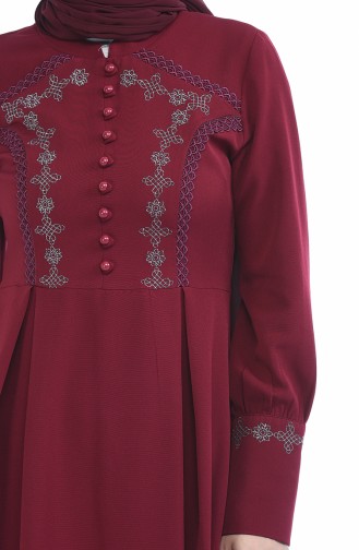 Claret red İslamitische Jurk 9466-03