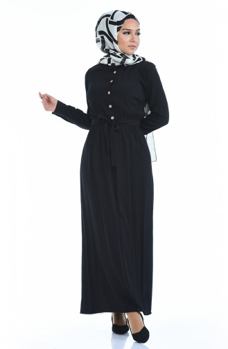 Black Hijab Dress 0688-06