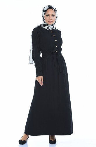 Black Hijab Dress 0688-06