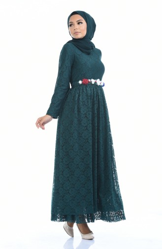 Emerald Green Hijab Dress 5006-04