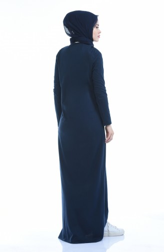 Navy Blue Hijab Dress 0501-01