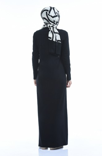 Gekämmtes Kleid 0501-03 Schwarz 0501-03