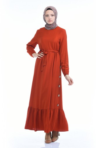 Brick Red Hijab Dress 1958-06