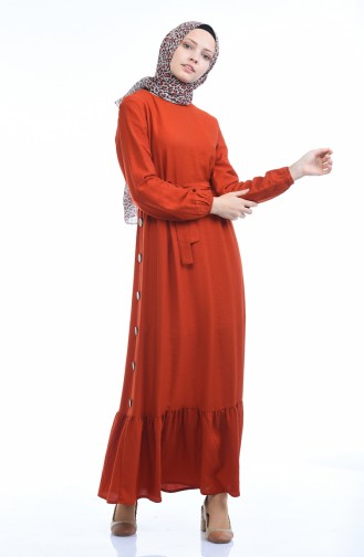 Brick Red Hijab Dress 1958-06