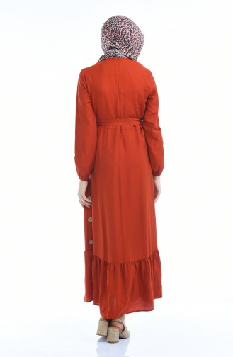 Brick Red Hijab Dress 1958-06