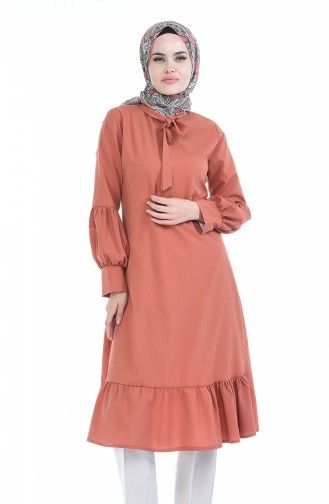 Kravat Yaka Tunik 3042-15 Soğan Kabuğu