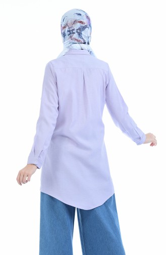 Gizli Düğmeli Tunik 2051-08 Lila