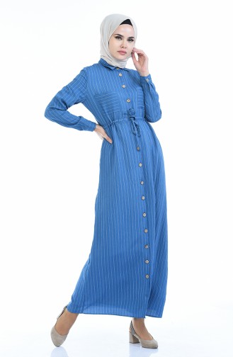 Indigo Hijab Dress 0169-02