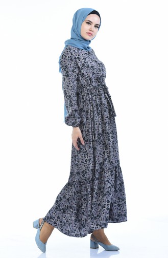 Gray Hijab Dress 0010D-02